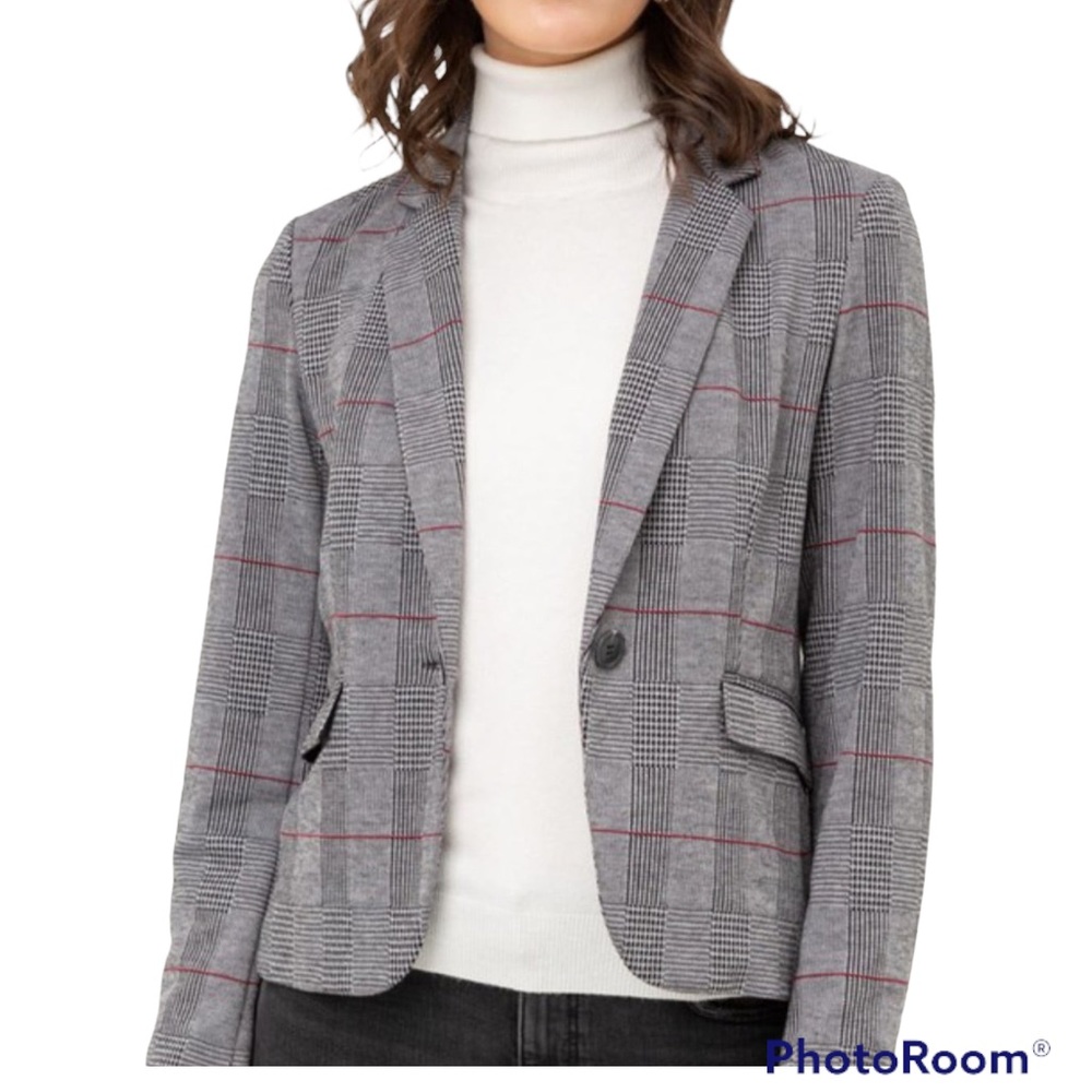 Plaid blazer - plus size